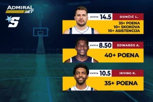 AdmiralBet NBA specijal - Tripl-dabl Dončića za kraj serije!